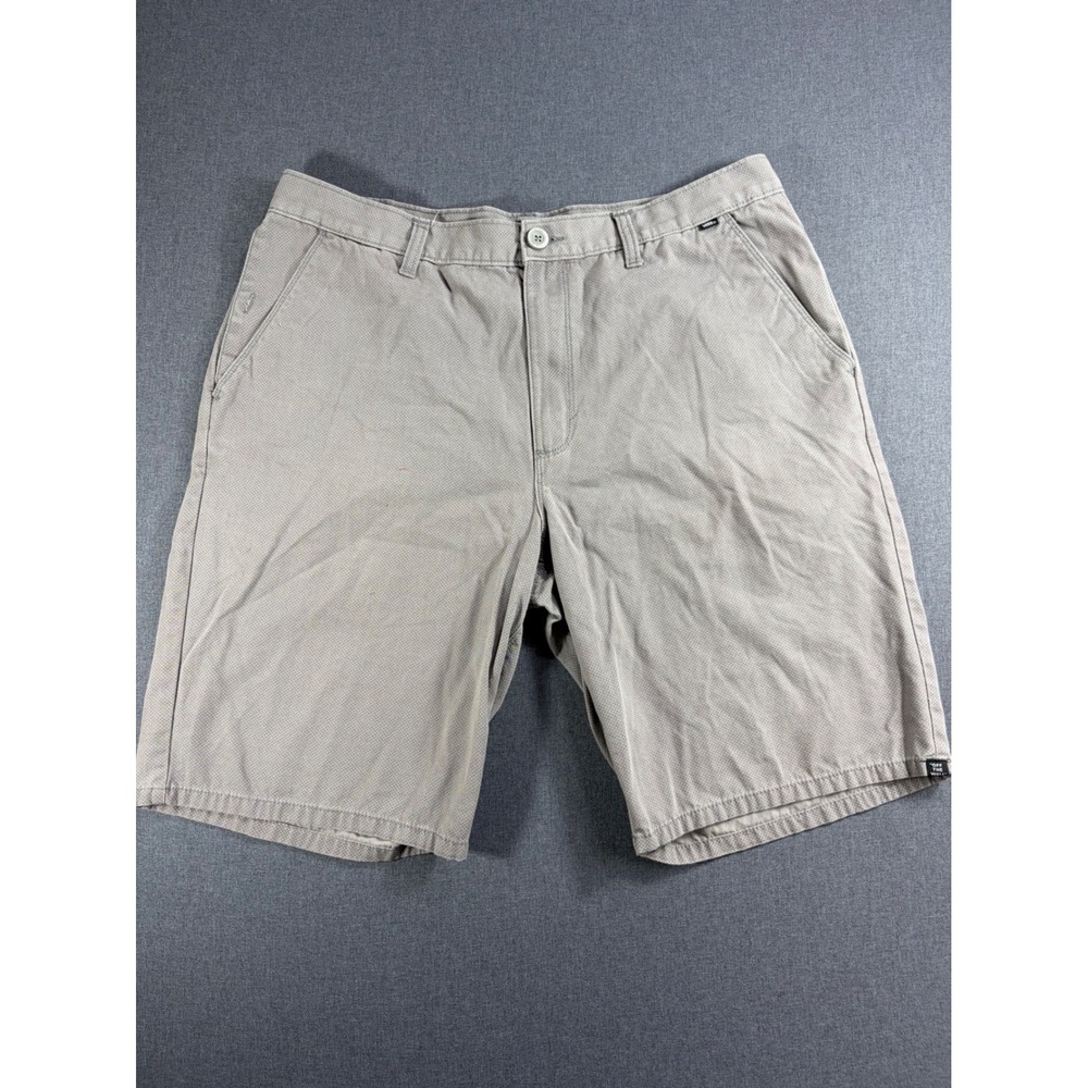 Vans Off The Wall Mens Chino Shorts Gray Micro Pattern Size 36 Walk Shorts